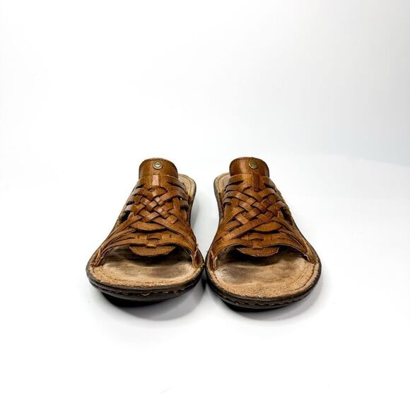 UGG Australia Women's Brown Woven Leather Slide Sandals Size 8 - Picture 2 of 7